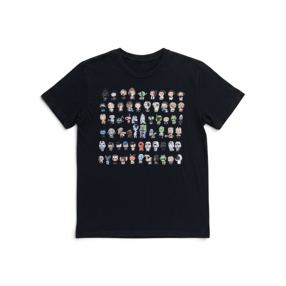 Star Wars Graphic T-shirt Mens M Retro Sci-Fi Geekcore Gamer Pixel Art Black